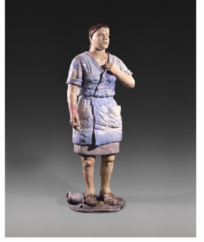 Œuvre abstraite moderne sculpture argile contemporaine exposition